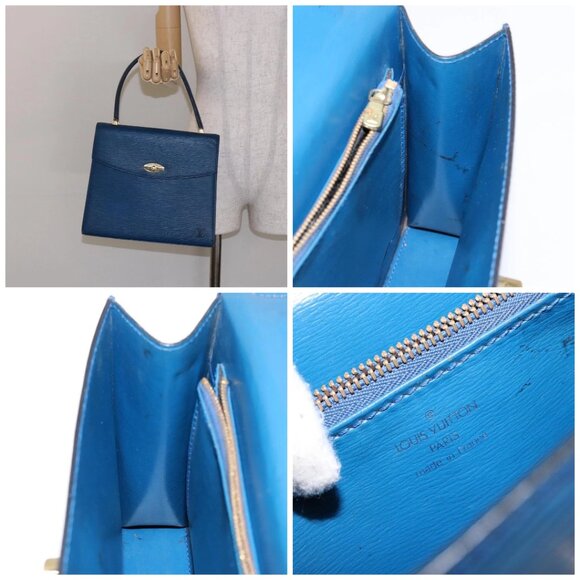 LOUIS VUITTON Epi Malesherbes Hand Bag Blue - Picture 14 of 14